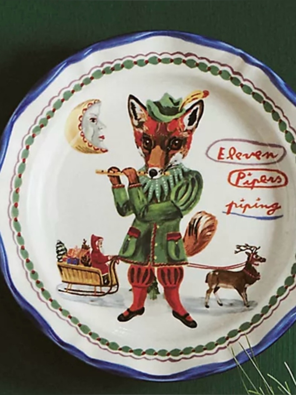 Anthropologie Nathalie Lete Twelve Days of Christmas Dessert Plate